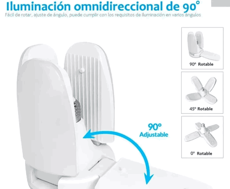 Bombilla LED plegable mas ventilador con control remoto para el hogar winds at home™ gaddi