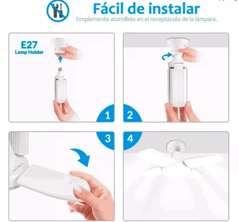 Bombilla LED plegable mas ventilador con control remoto para el hogar winds at home™ gaddi