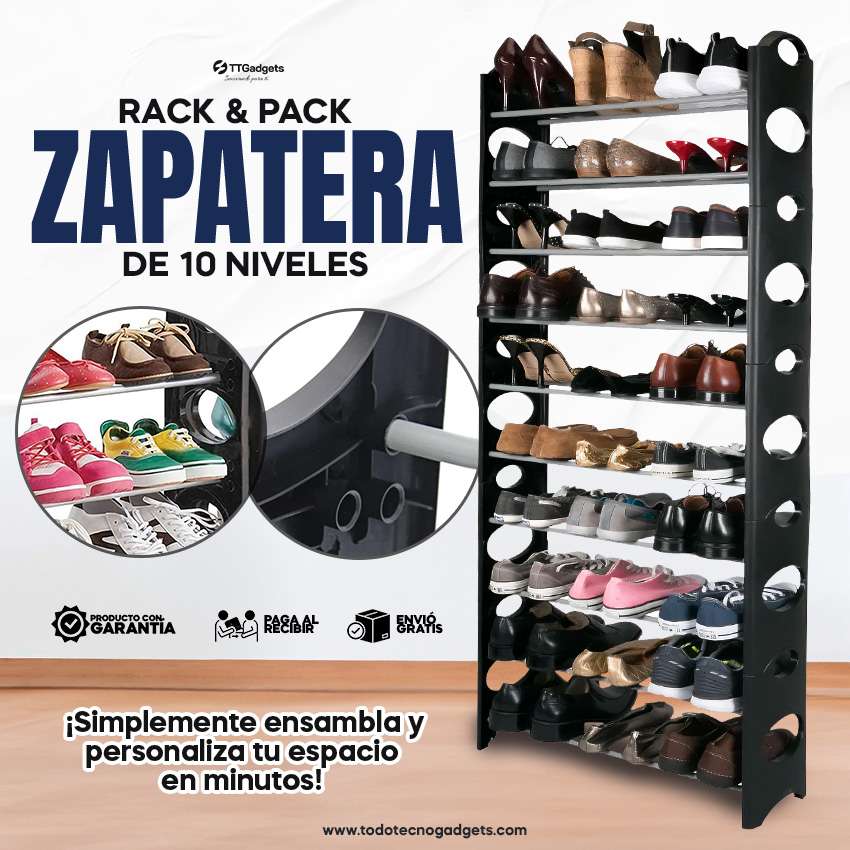 Zapatera de 10 Niveles 30 Pares de Zapatos CleanHouse™