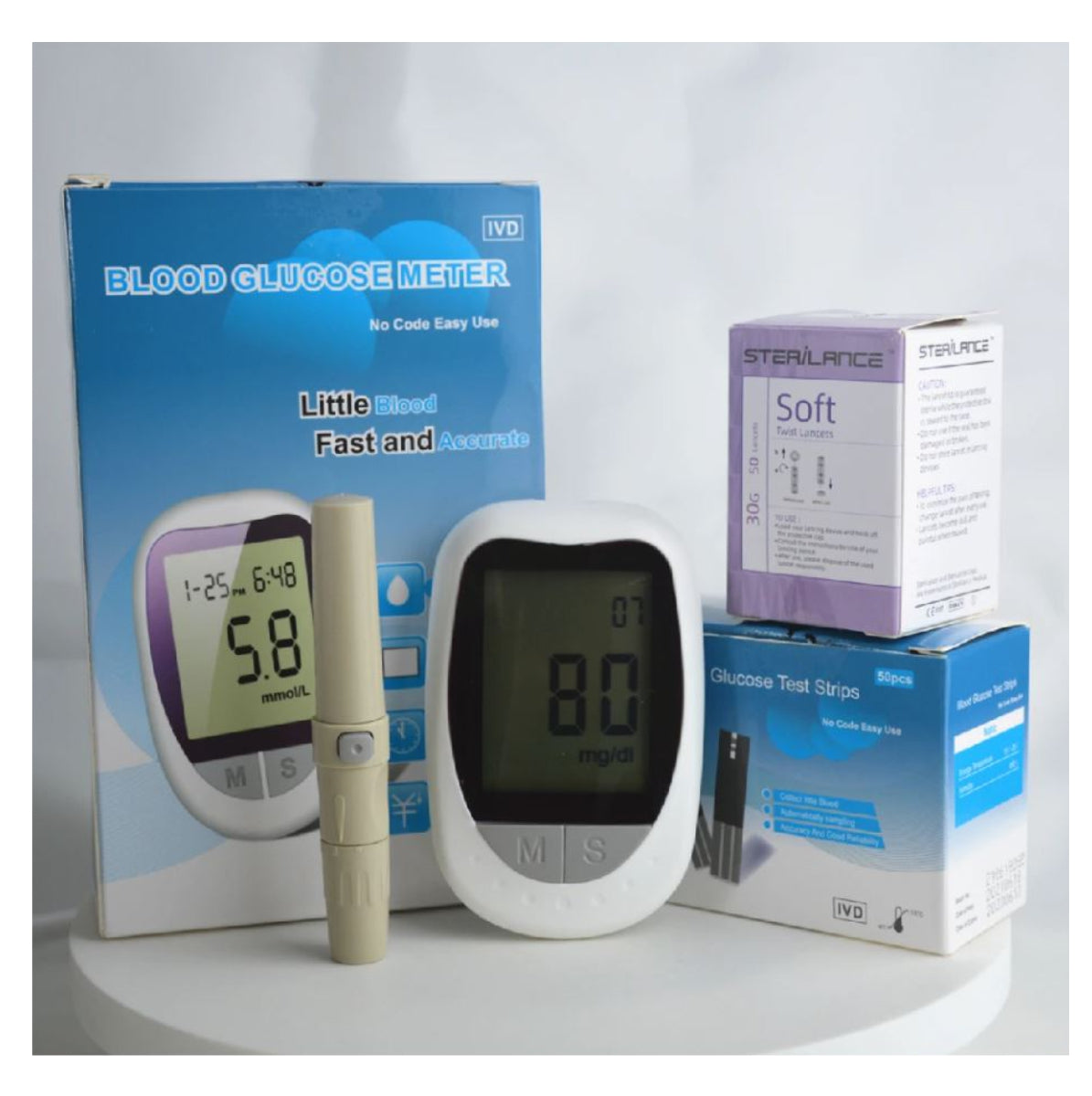 Glucómetro Digital Medidor de Glucosa en Sangre