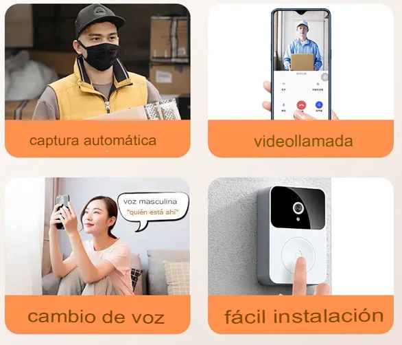 Timbre inteligente con WiFi y Cámara para el hogar Security™