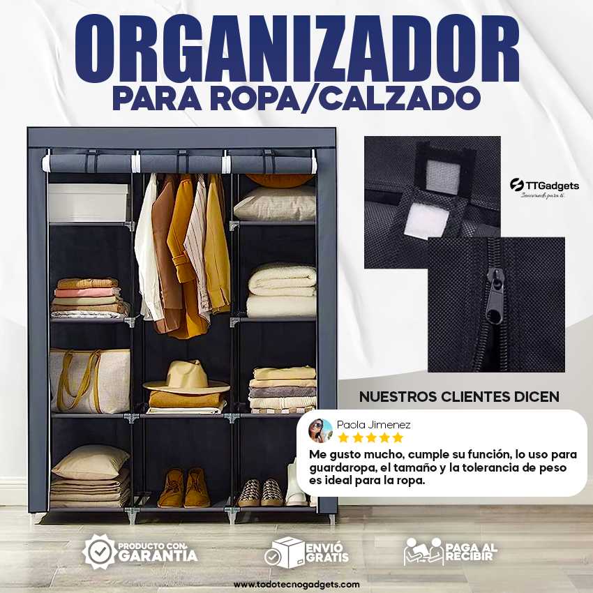 Closet Organizador de Ropa Armario Minimalista , Armable y Portátil Fashion&Clean™