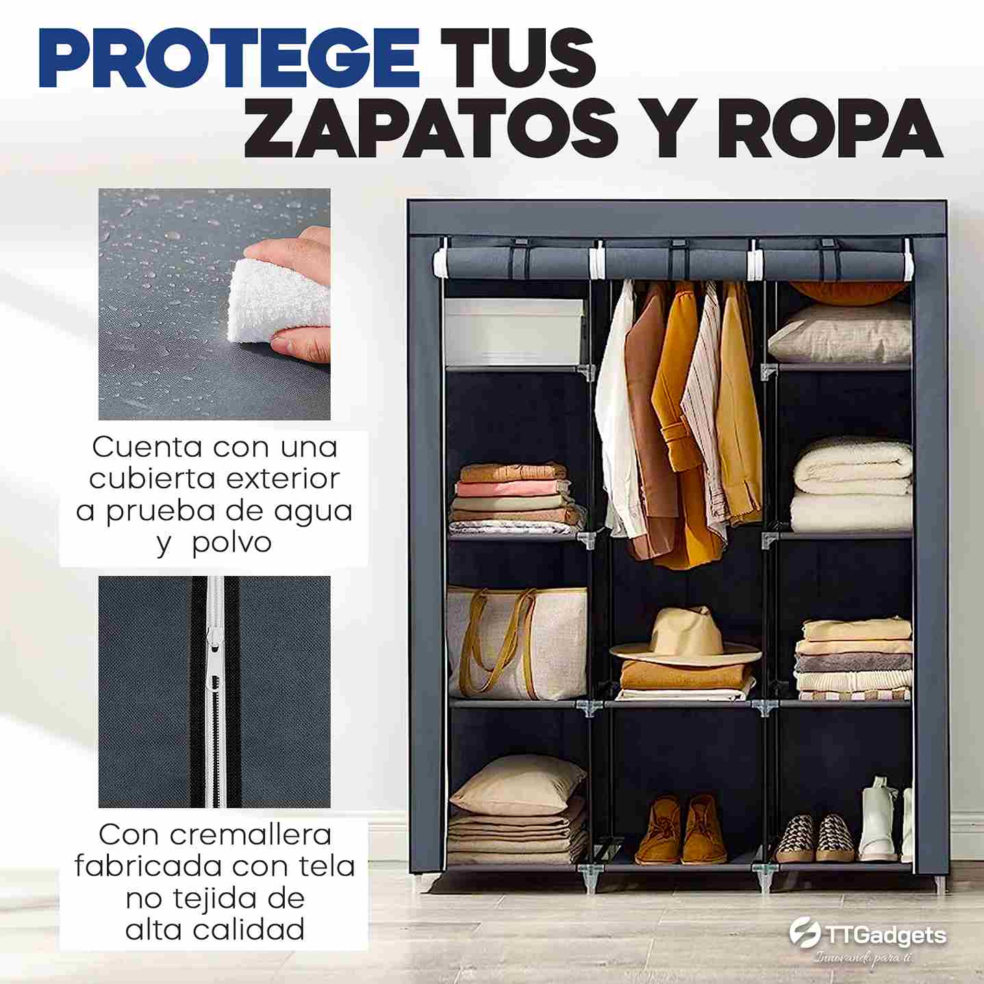 Closet Organizador de Ropa Armario Minimalista , Armable y Portátil Fashion&Clean™