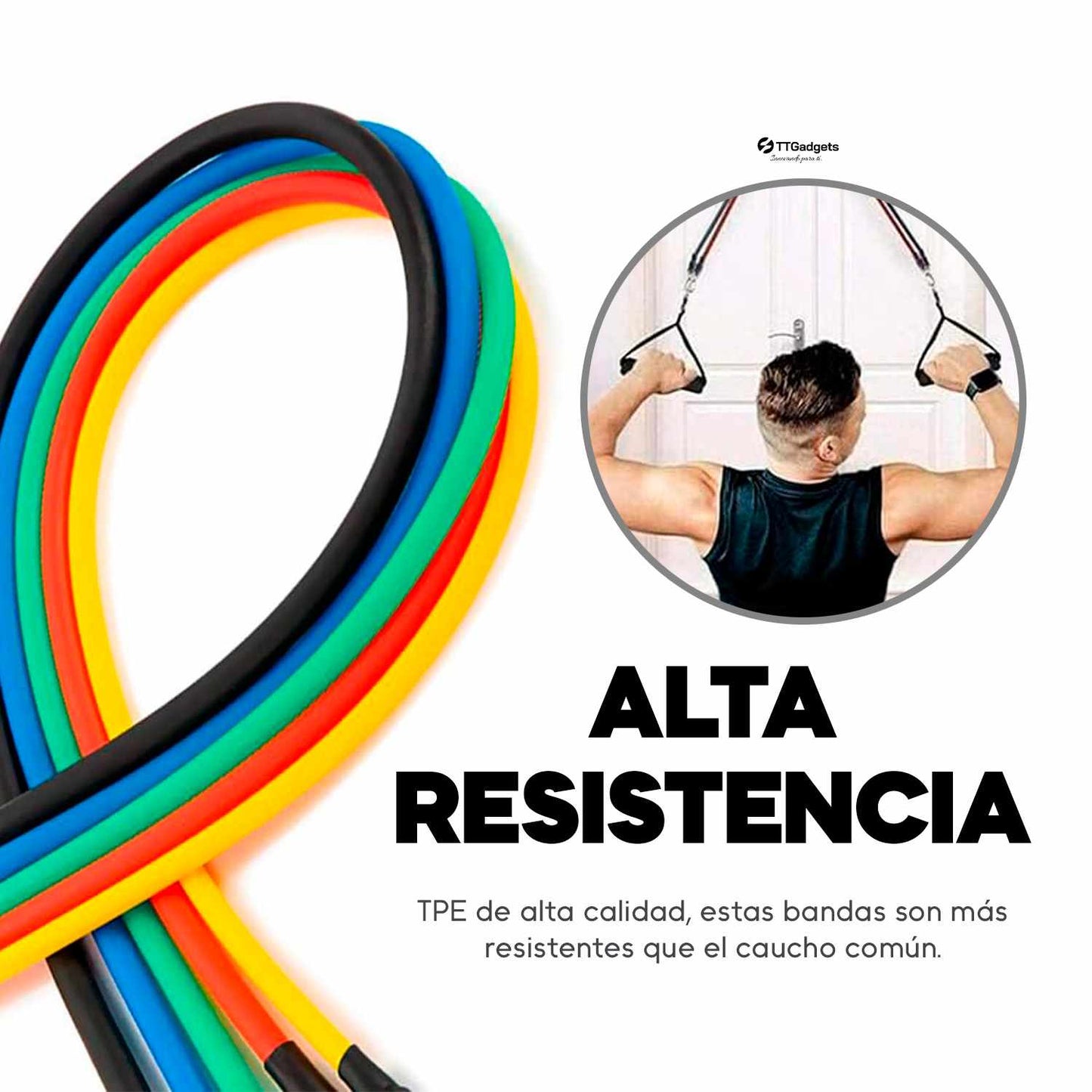 Bandas Elásticas De Resistencia Ejercicios Kit De 11 Piezas | 85 libras en total | Garantía 30 días