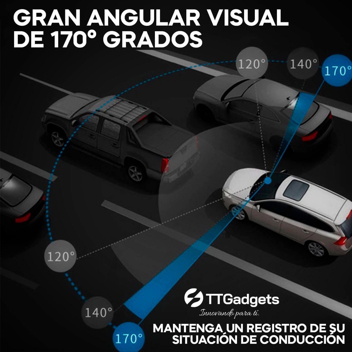 Cámara Espejo Retrovisor Amplio con Sistema de Cámara Integrada HD QuickDriving™