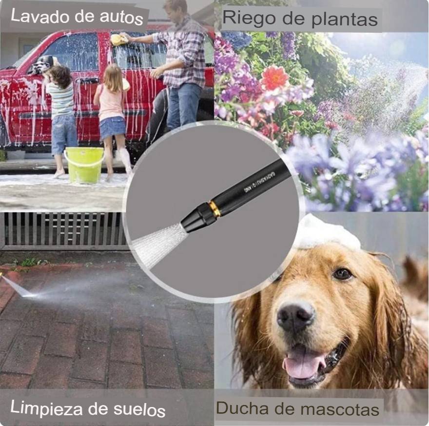 Boquilla de manguera de metal de alta presión | Para lavado de autos, jardín, ventanas etc. SuperWash™