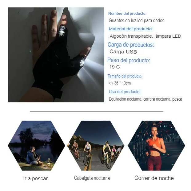 Guantes de linterna con luz Led Clari™