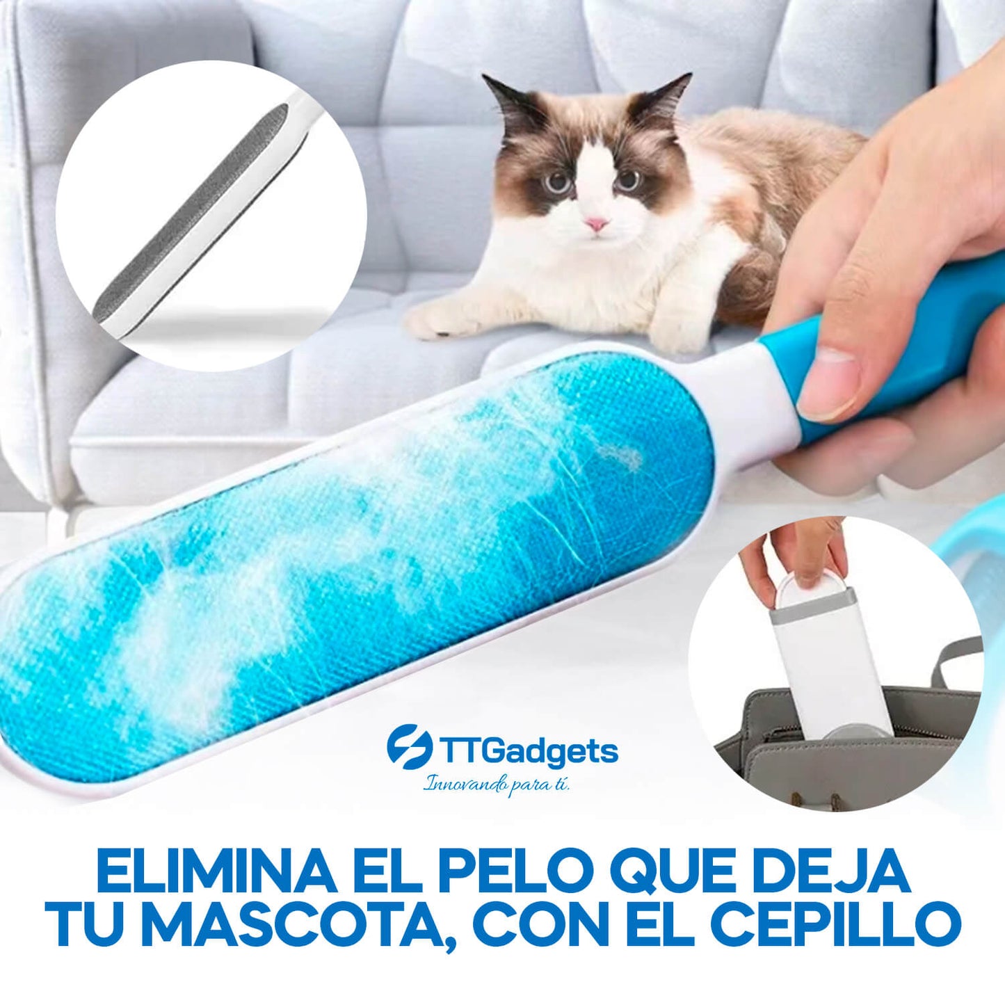 Cepillo Removedor de Pelo y Pelusa Doble Cara Pets&Clean™