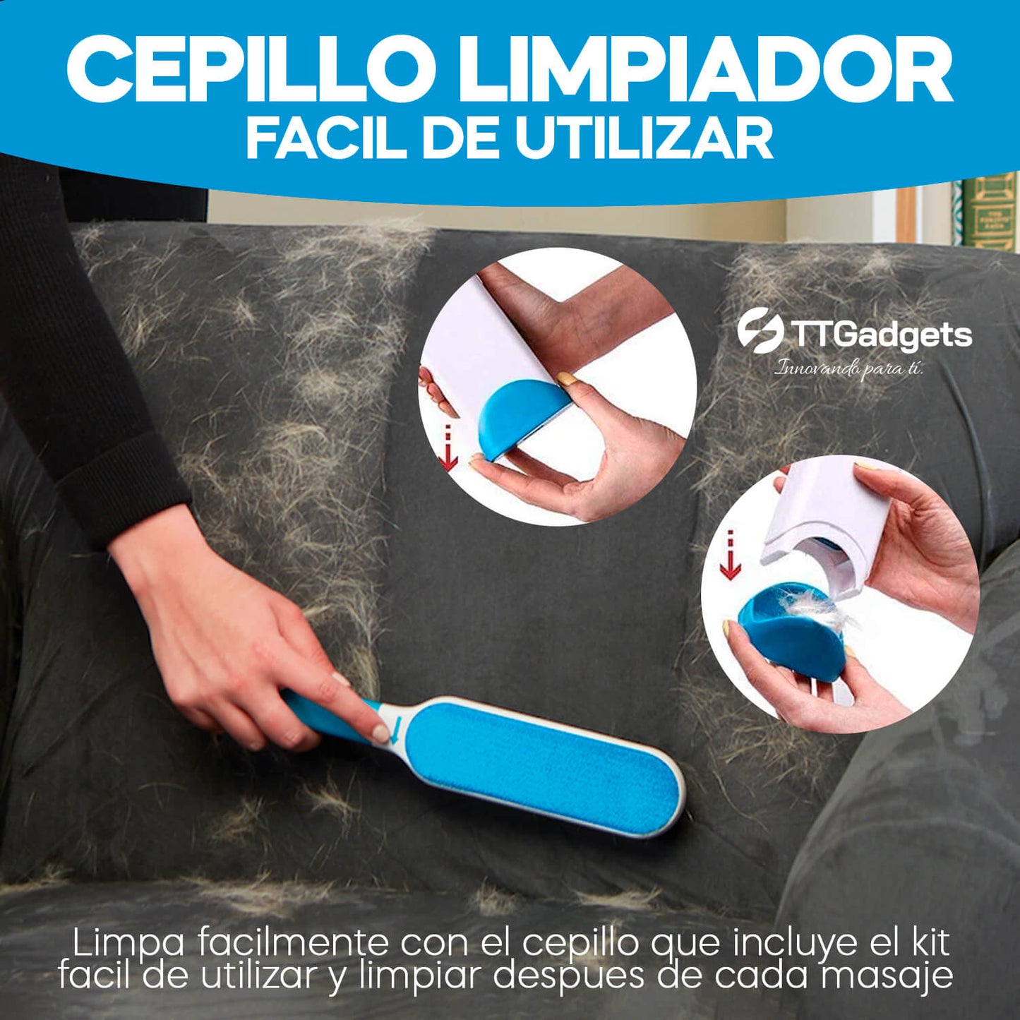 Cepillo Removedor de Pelo y Pelusa Doble Cara Pets&Clean™