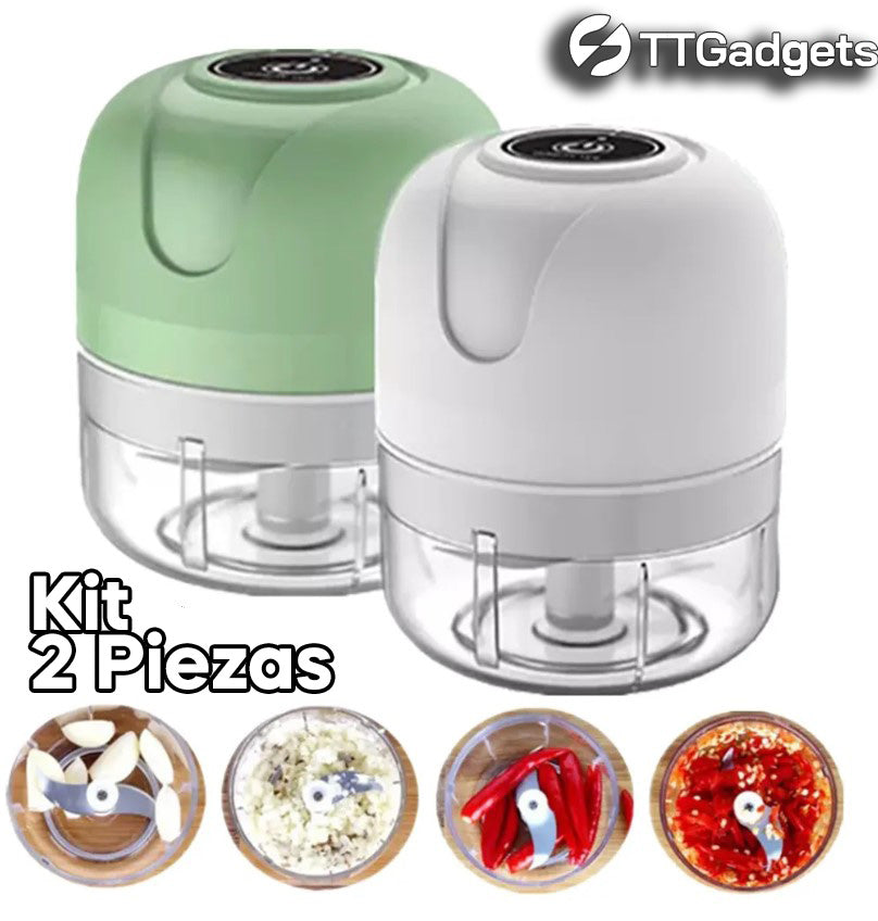 KIT DE 2 MINI PICADOR DE ALIMENTOS USB RECARGABLE DeliciousFood™