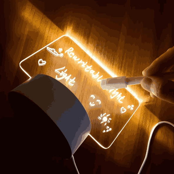 Tablero de escritura de base negra con luz nocturna que cambia de color Neons™gaddi