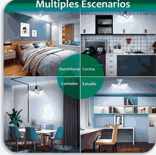 Bombilla LED plegable mas ventilador con control remoto para el hogar winds at home™ gaddi