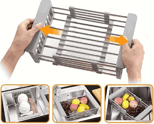 Escurridor de Platos Extensible de Acero Inoxidable Stainless™