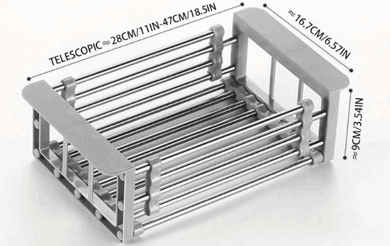 Escurridor de Platos Extensible de Acero Inoxidable Stainless™