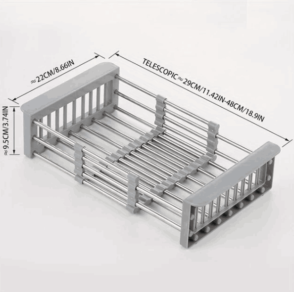Escurridor de Platos Extensible de Acero Inoxidable Stainless™
