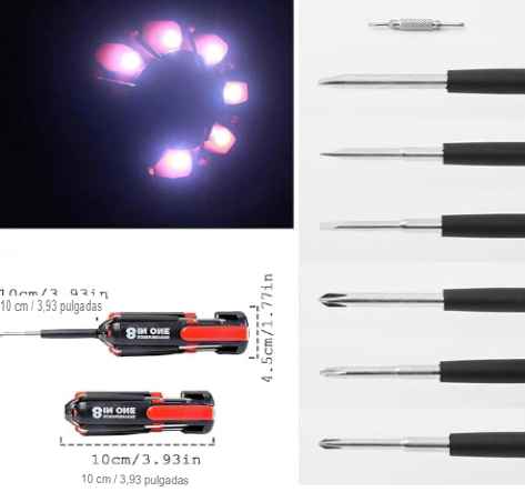 Destornilladores 8 en 1 con Linterna MultiPurpose™