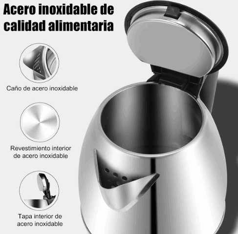 Hervidor de Agua Eléctrico Inoxidable de 2 Litros COADC™