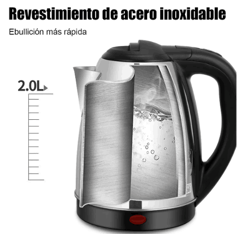 Hervidor de Agua Eléctrico Inoxidable de 2 Litros COADC™