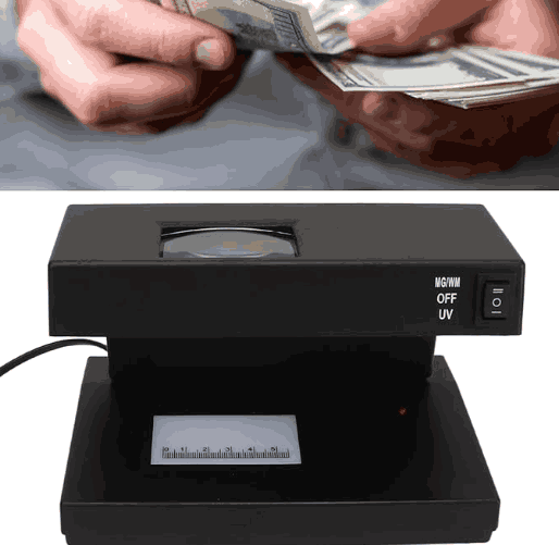 Detector de Billetes Falsos con Lupa y Luz UV Code™