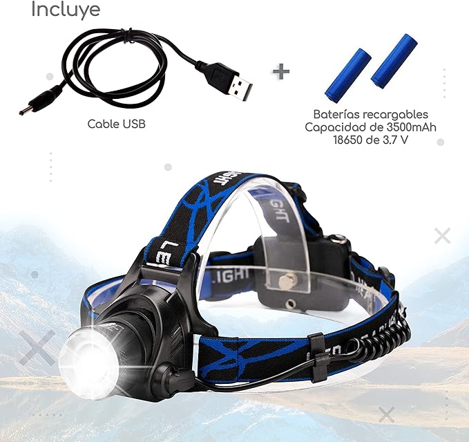 Lámpara Led para Cabeza Recargable & MultiFunción SuperLight™ versión mini