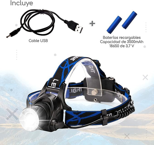 Lámpara Led para Cabeza Recargable & MultiFunción SuperLight™ versión mini