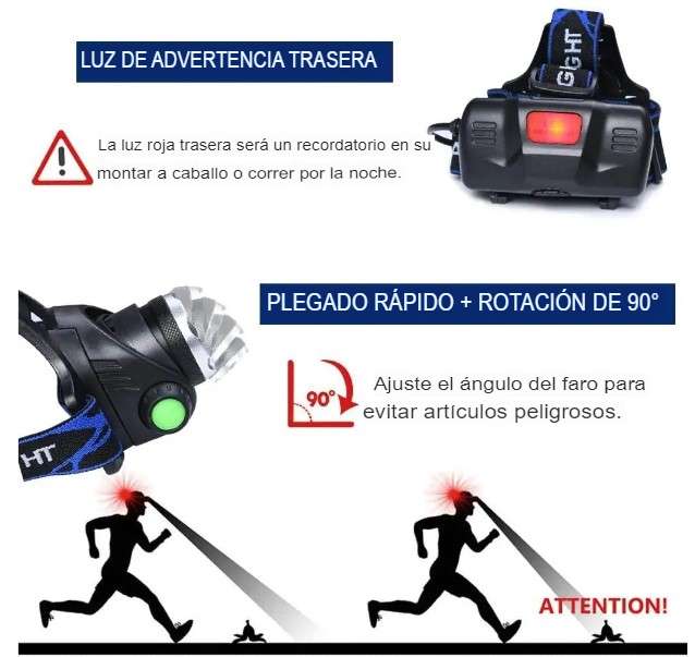 Lámpara Led para Cabeza Recargable & MultiFunción SuperLight™ versión mini