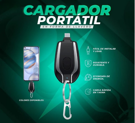 Ultra Charger® Cargador Llavero para Android/iPhone Portatil de Emergencia