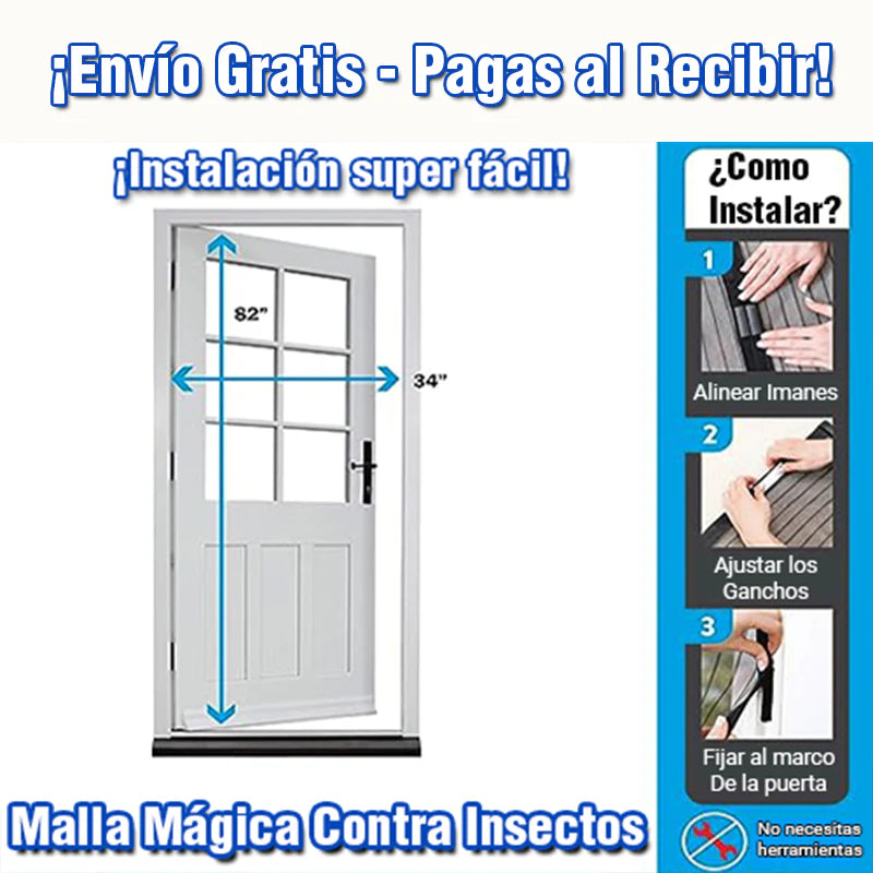 Malla Mágica 86 x 208cm (adiós a los molestos insectos)