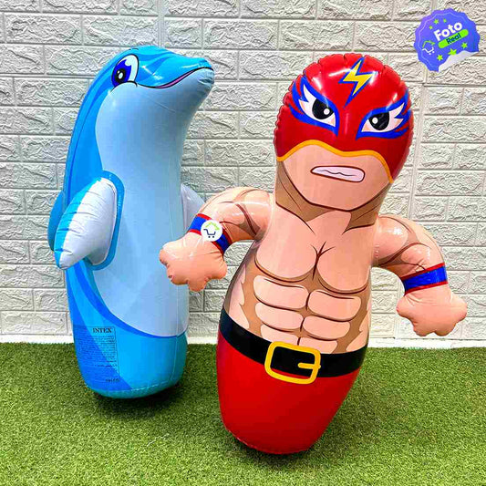 MUÑECO DE BOX INFLABLE para NIÑOS 94 cm altura x 61 cm ancho