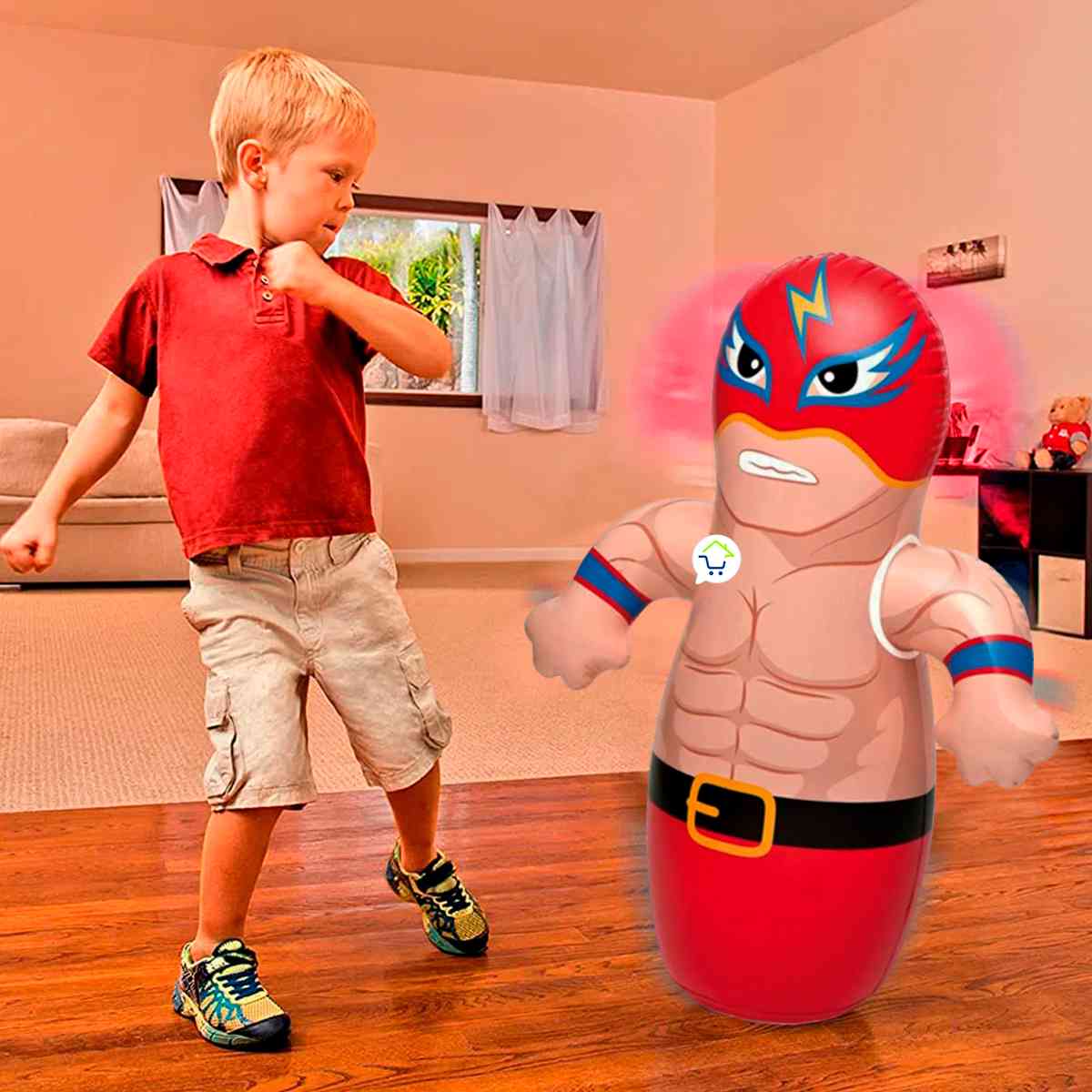 MUÑECO DE BOX INFLABLE para NIÑOS 94 cm altura x 61 cm ancho