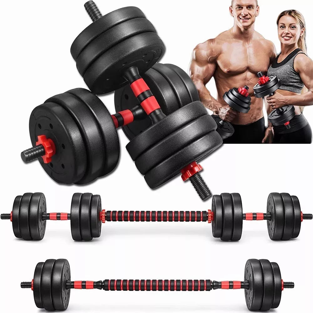 Mancuernas Y Pesas con Barra Recta, Kit Ajustable de 20kg EasyFitness™