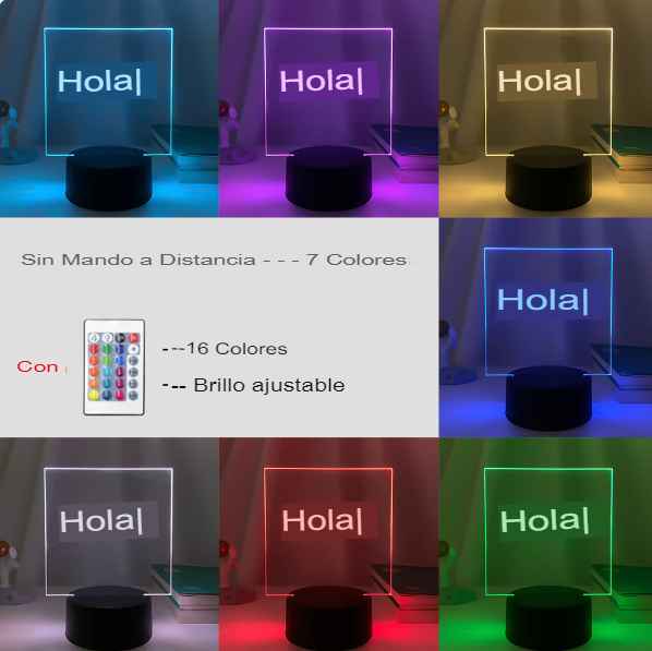 Tablero de escritura de base negra con luz nocturna que cambia de color Neons™gaddi
