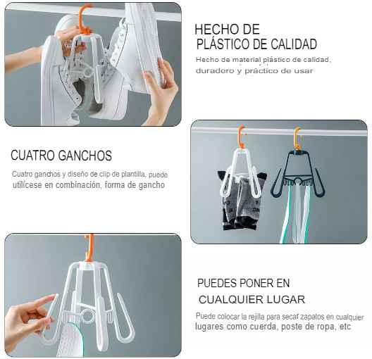 Kit 4 Ganchos para el Secado de Tenis y Zapatos ErgonomicFootWear™
