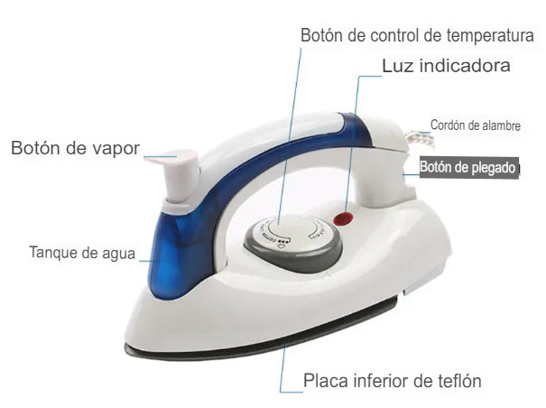 Plancha de vapor plegable y portátil IronHeat™