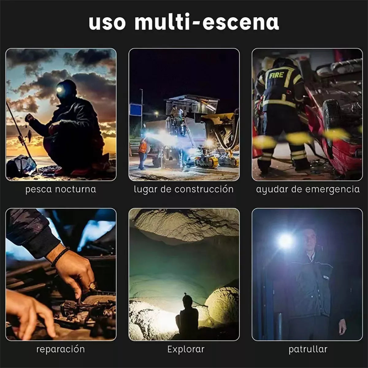 Linterna Frontal de 5 Led Recargable por Usb EcoLumined™