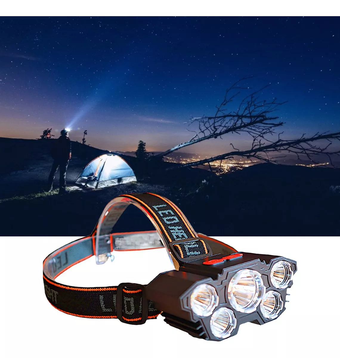 Linterna Frontal de 5 Led Recargable por Usb EcoLumined™