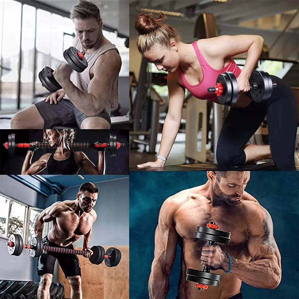 Mancuernas Y Pesas con Barra Recta, Kit Ajustable de 20kg EasyFitness™