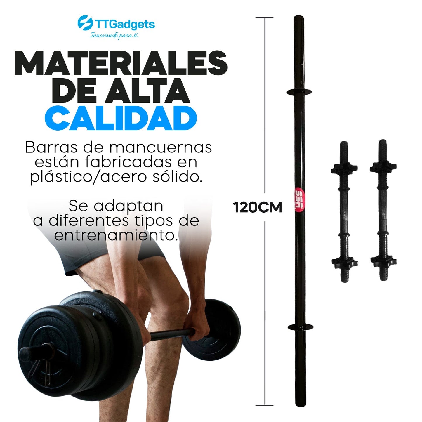 Master Fit Kit: Kit Pesas & Mancuernas 20 Kilos con Barra