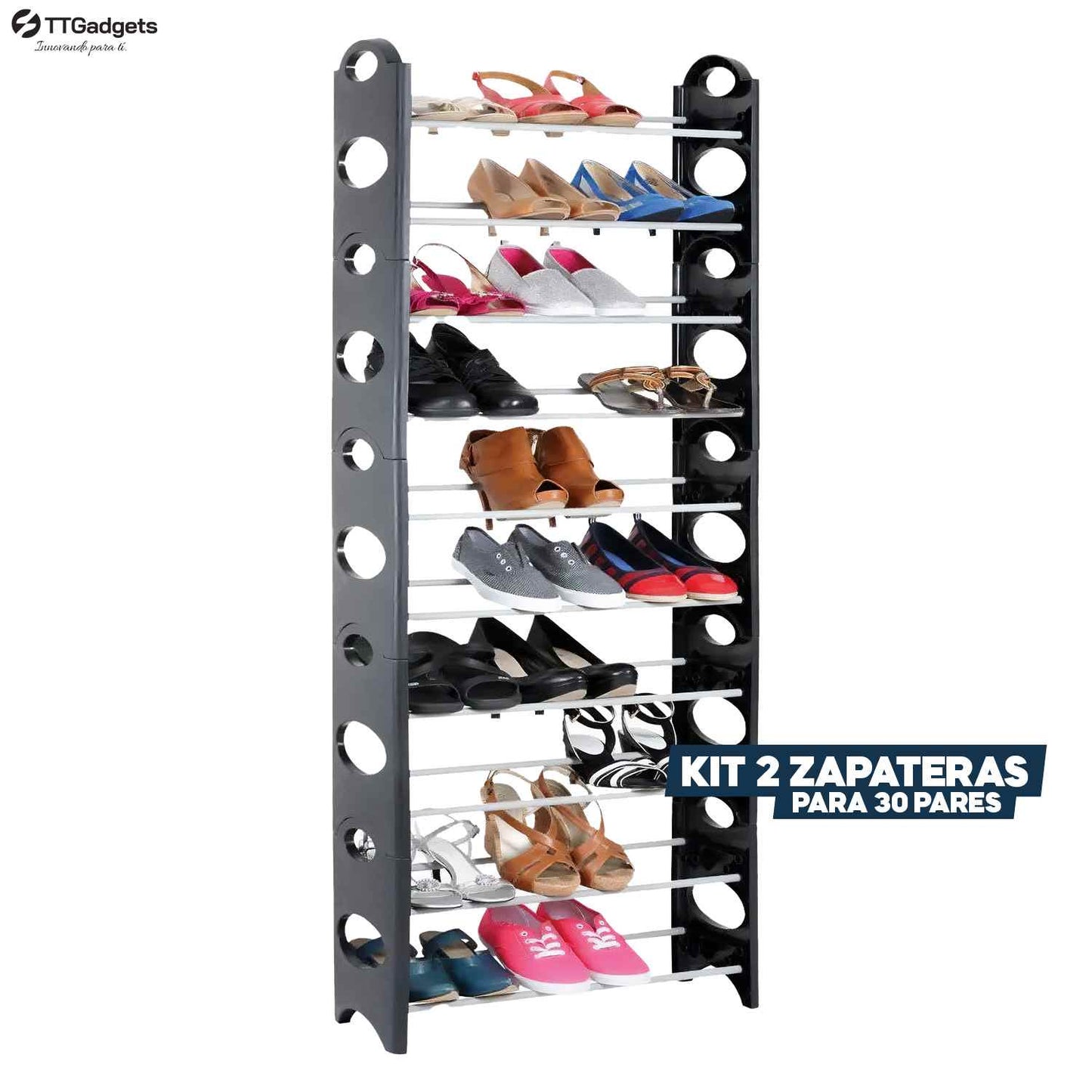 Zapatera de 10 Niveles 30 Pares de Zapatos CleanHouse™