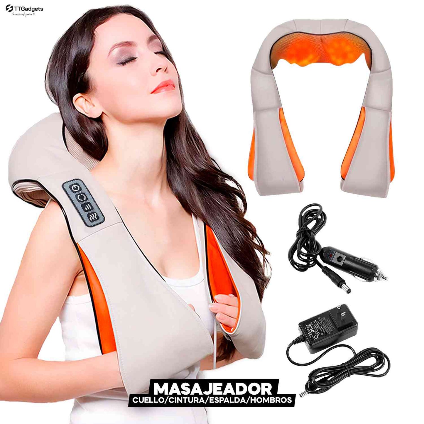 Masajeador Electrico Cuello/Espalda/Hombro/Cintura de Gran potencia y relajación 4 En 1 MasterRelax™
