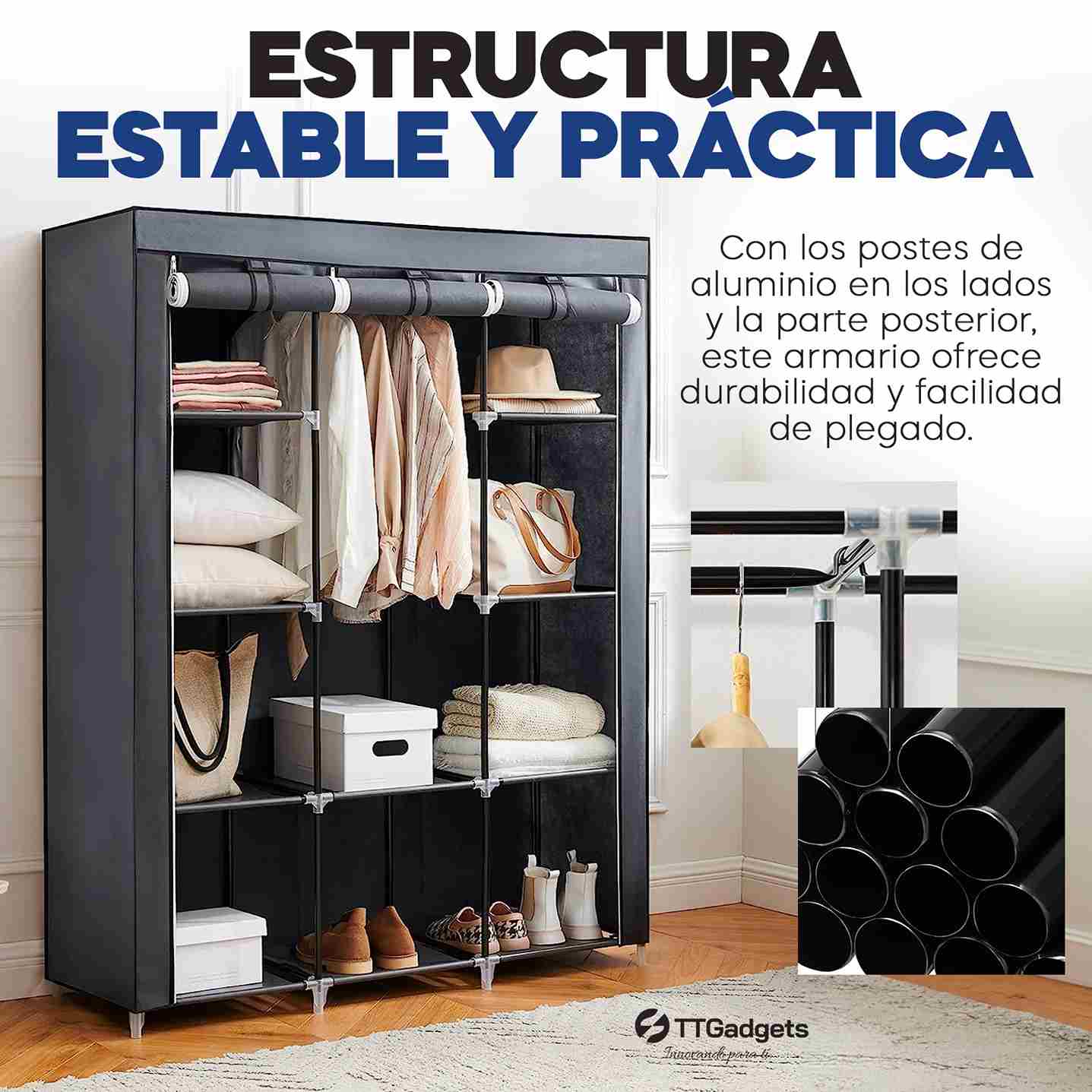 Closet Organizador de Ropa Armario Minimalista , Armable y Portátil Fashion&Clean™