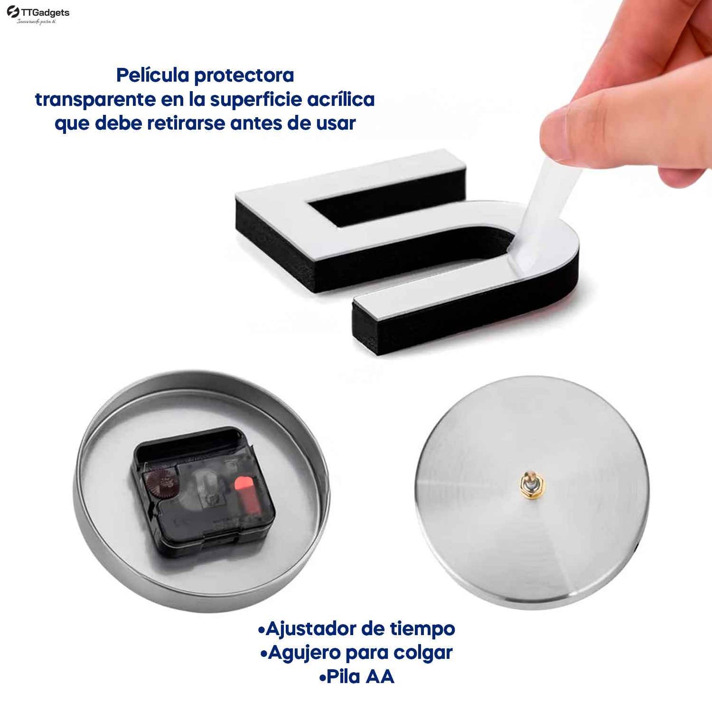 Reloj de Pared Grande 3D, elegante y minimalista 100% funcional StyleHome™