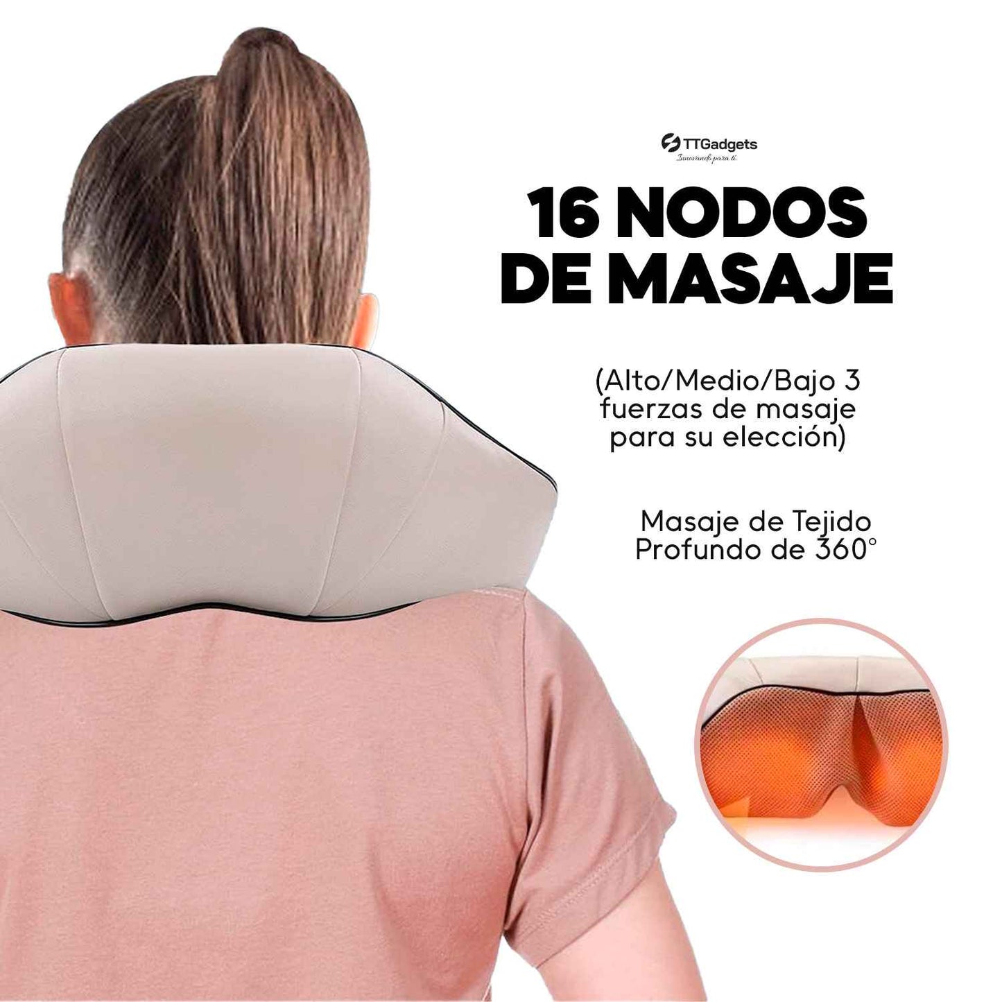 Masajeador Electrico Cuello/Espalda/Hombro/Cintura de Gran potencia y relajación 4 En 1 MasterRelax™