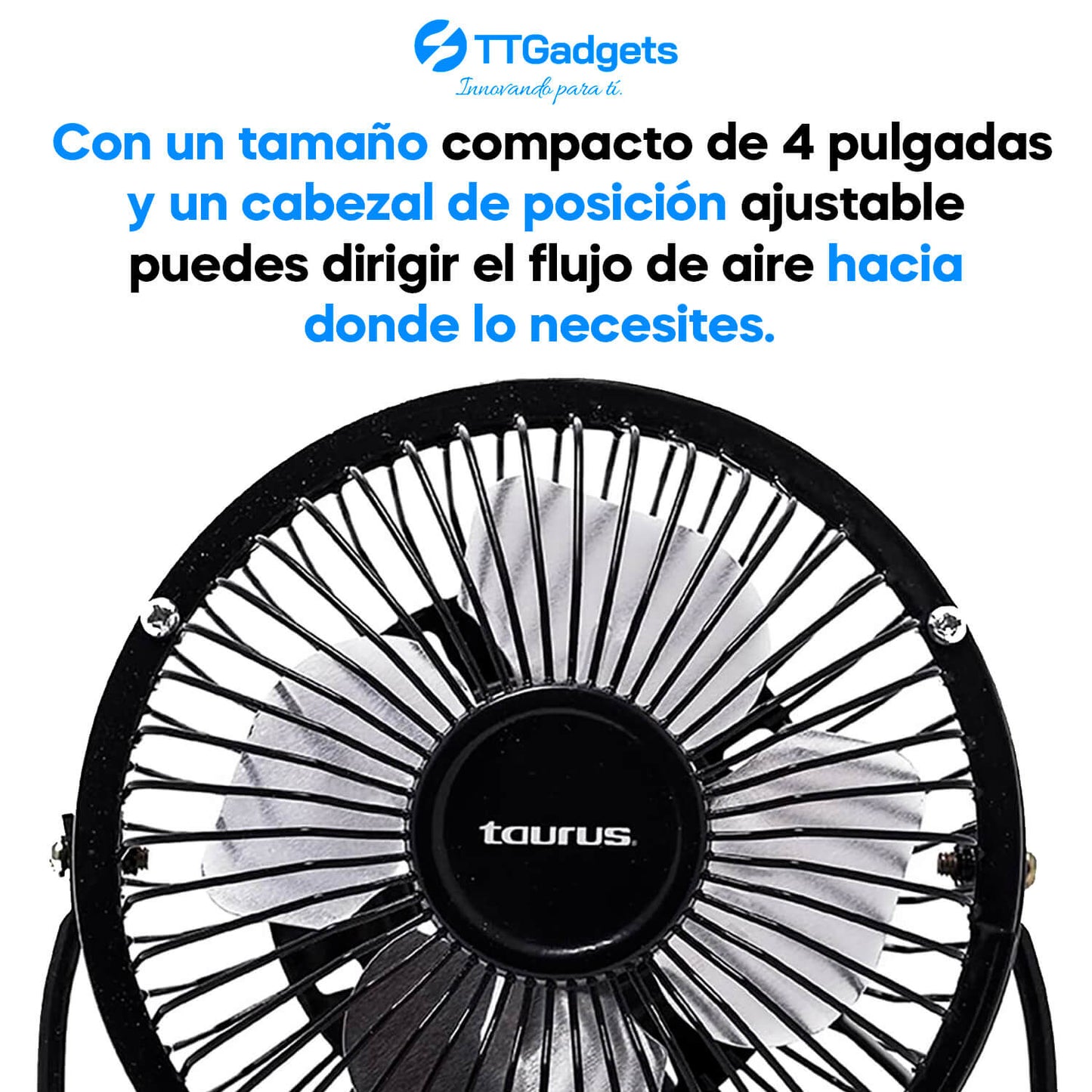 Ventilador Portátil | 4 Pulgadas | Conexión USB Ideal para Oficina y tu hogar