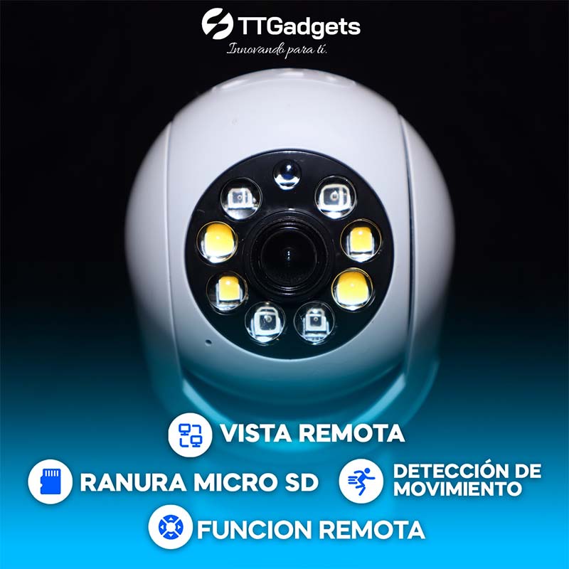 FOCO CAMARA DE SEGURIDAD 360° FULL HD VISION NOCTURNA