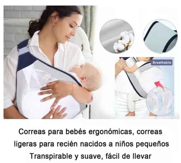 Mochila Cangurera Portabebés Ergonomica soporta hasta 20kg BabySafe™