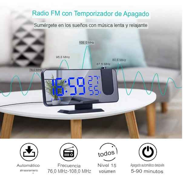 Reloj despertador con proyector Laser MagicTime™