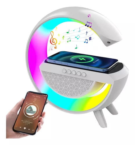 Bocina y Lampara con Cargador inalámbrico de Carga Rápida MagicLight™