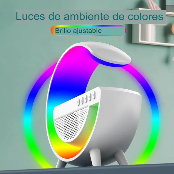 Bocina y Lampara con Cargador inalámbrico de Carga Rápida MagicLight™
