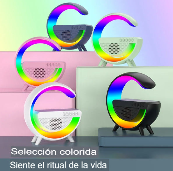 Bocina y Lampara con Cargador inalámbrico de Carga Rápida MagicLight™